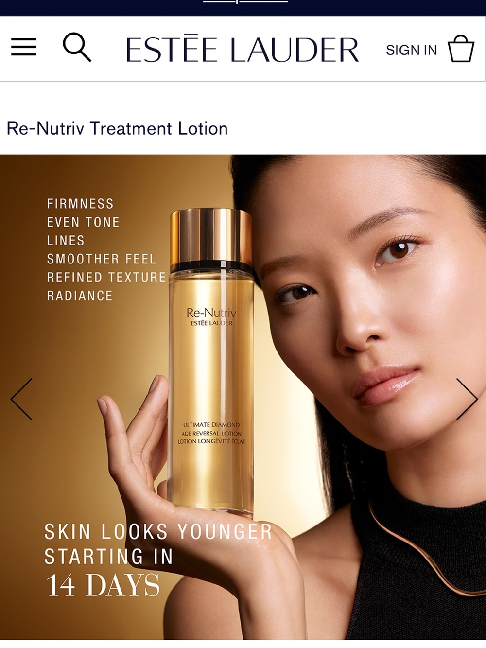 Estée Lauder Re-Nutriv lotion.